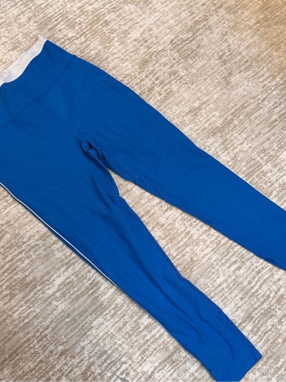 Beyond Yoga Royal Blue Kids Leggings with White Waistband